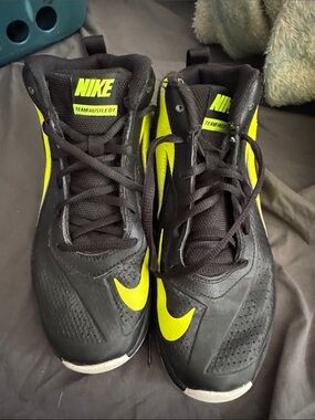 Nike Black and Volt Youth Basketball Sneakers